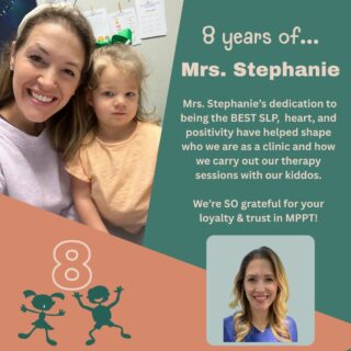 💗 8 YEARS OF MRS. STEPHANIE 💗

Our longest standing teammate! Round of applause for being there in the growth of our kiddos and the clinic! 

We love you Mrs. Stephanie!