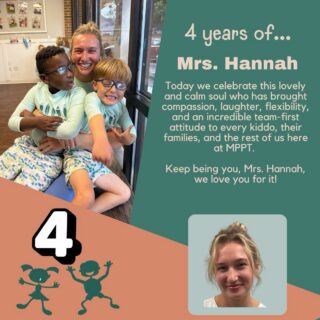 ⭐️ HAPPY WORK ANNIVERSARY ⭐️

Today we celebrate Mrs. Hannah on 4 years at MPPT! Mrs. Hannah’s one of a kind, calm and playful heart, has shown us what is takes to be a great PT. 

Thank you, Mrs. Hannah, we love you!